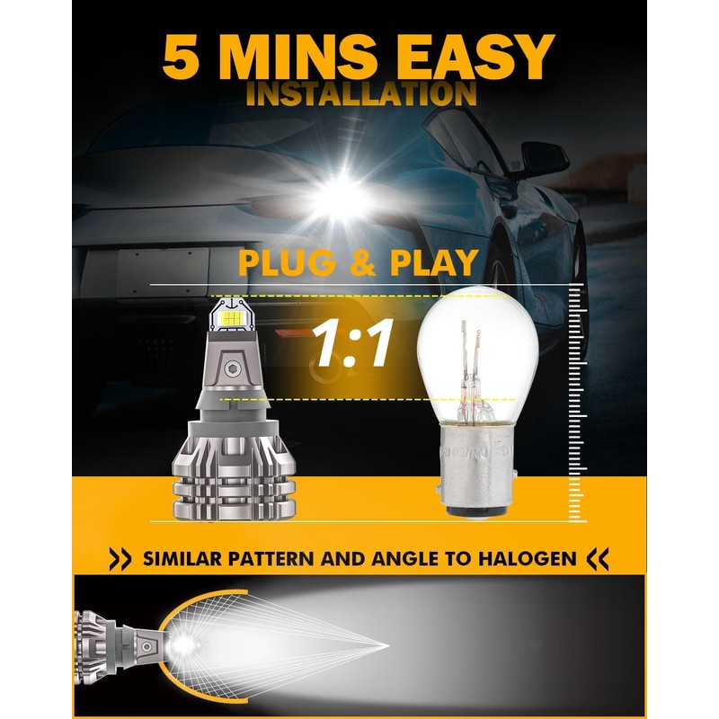 Auxbeam Upgraded 921 Bulb for Backup Reverse Light, 44W 6000