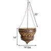 Austram Bronze Queen Anne Hanging Planters, 14 inch Diameter, Metal