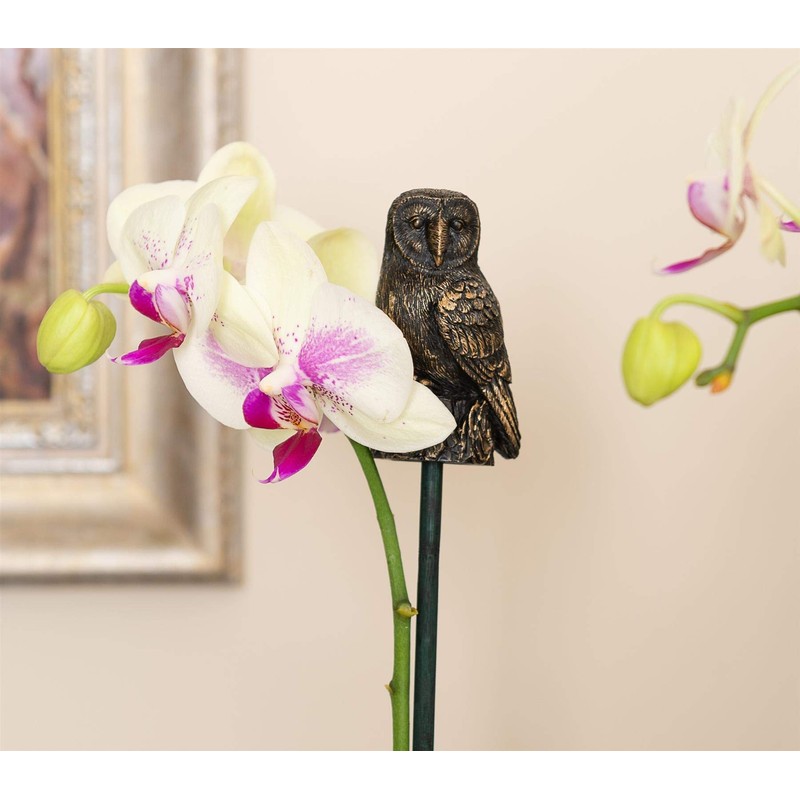 Cane Companions Decorative Barn Owl Stake Topper - Handmade Flower