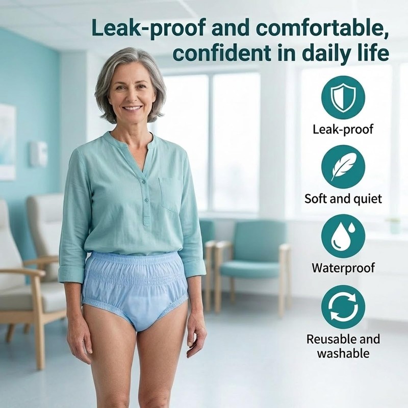 Unisex Incontinence Pants,Waterproof TPU Diaper Cover for Overnight