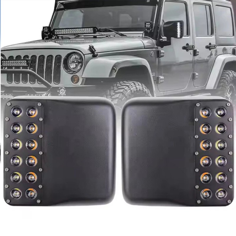 Unbranded Pair LED Rear Side Mirror Light For Jeep Wrangler