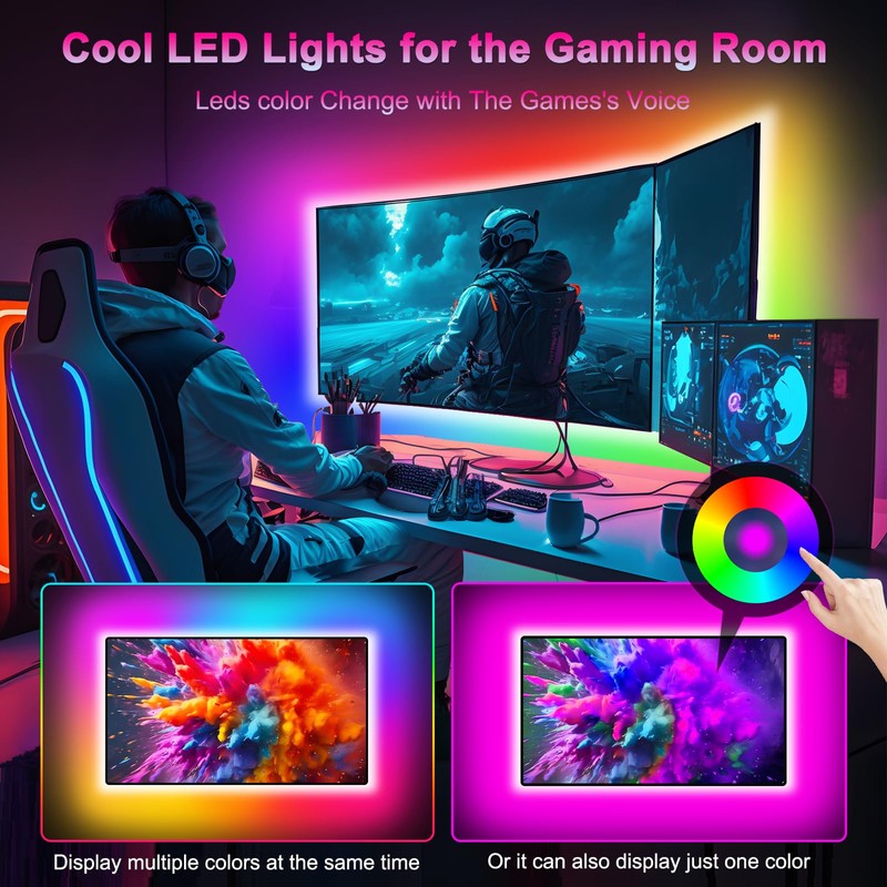 Daymeet TV LED Lights Strip, Music Sync LED TV Backlight