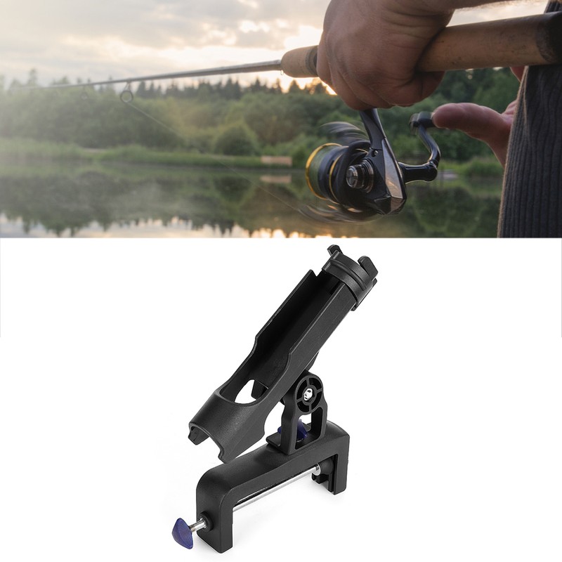 Adjustable 360-Degree Rotation Nylon Plastic Clamp Fishing Rod Mount Holder