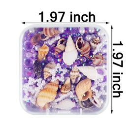 Ocean Nail Charms Flatback Rhinestone Pearls Conch Charm Summer Nails Charms Glitter Nail Rhineshones 3D Nail Art Charms Resin Accessories for Jewelry Making Manicure Decor Gems for Crafting (Lilac)