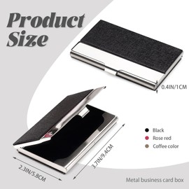 Realand 3 Pack Business Card Holder, Professional PU Leather & Stainless Steel Business Card Case Pocket Purse for Men Women Multi Wallet Credit Card ID Case Organizer