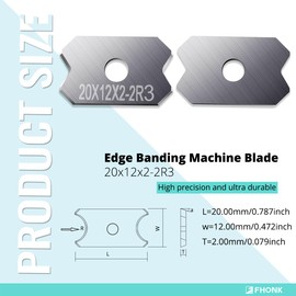 Woodworking Veneer Edge Trimmer Blades 20x12x2.0mm-2R3 2-Pcs, Chamfer Plane, Edge Banding Cutter, Manual Planer Blade, Burr Scraper for Board & Wood Surfaces (20x12x2-2R3, 2-PCS)