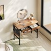 Maihail Small Desk with Drawers for Bedroom, Small Vanity Desk