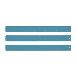 Three by Three Seattle Large Magnetic Strip Bulletin Board (3-Pack) – 28″ × 2.5″ Metal Magnetic Display Board with 12 Neodymium Magnets Each (Sky Blue)