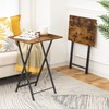 HOOBRO Folding TV Table, TV Tray, Stable Snack Table for