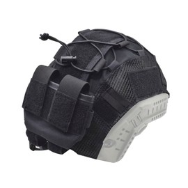 Tactical Fast Helmet Cover and Tactical Helmet Battery Pouch Counterweight Pouch Fit Size M/L Fast PJ BJ MH Helmet (Black)