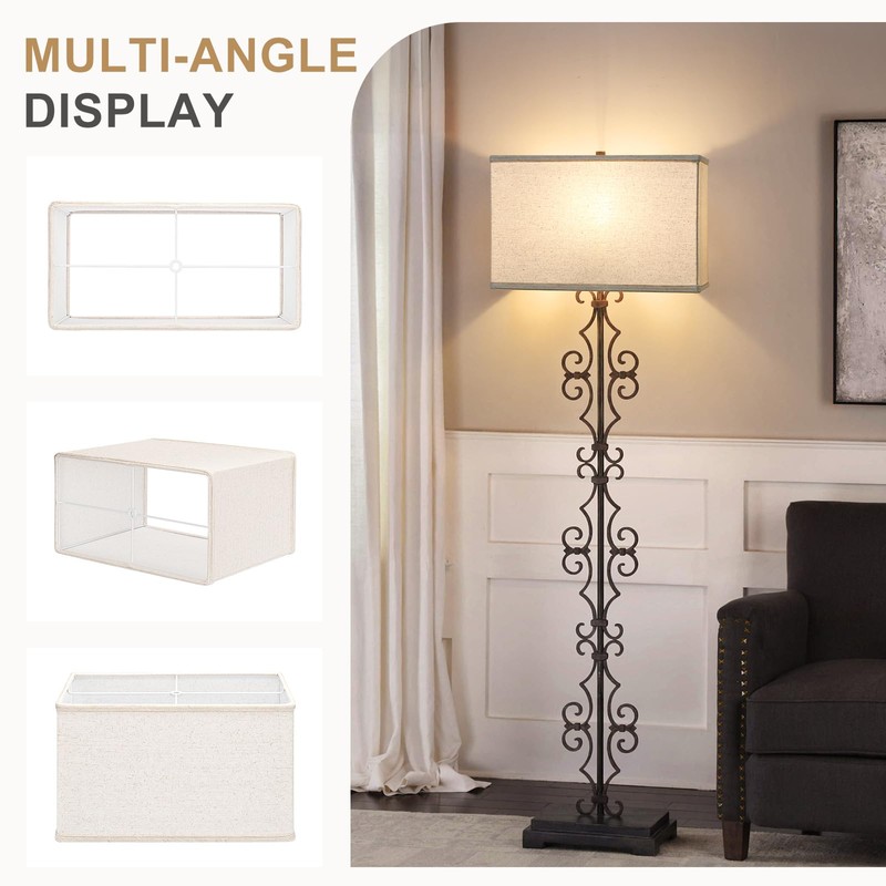 Rectangle Lamp Shades Set of 2, 16"L x 8"W x