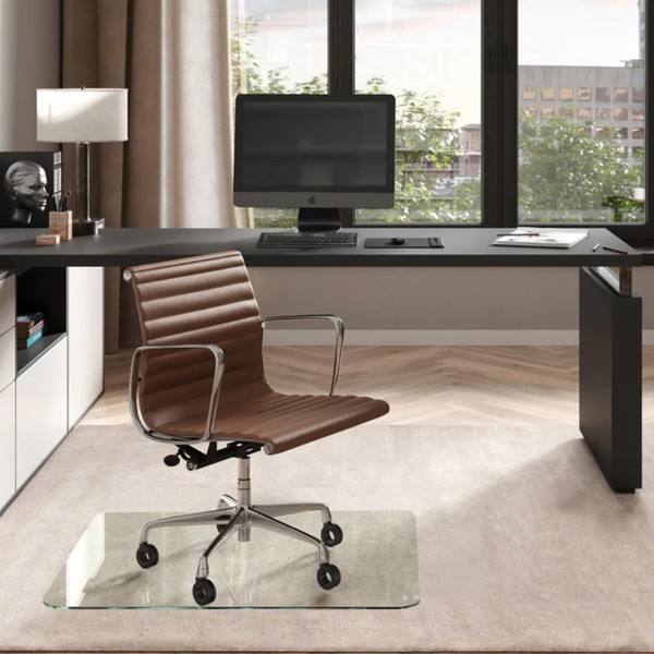 Vitrazza Glass Office Chair Mat – 36” x 42” Desk
