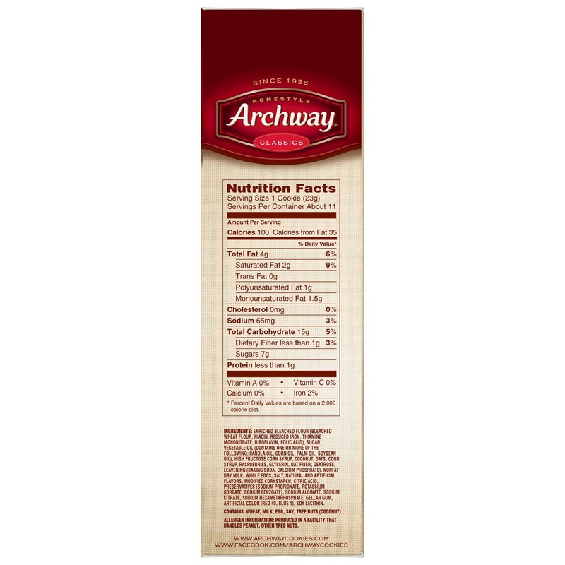 Archway Raspberry Filled Cookies (Pack of 4)