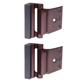 TOYFUL 2 Pack Door Reinforcement Locks with 8 Screws, Home Security Door Lock for Toddler, Childproof Door Lock Night Lock Withstand 800 Lbs Brown