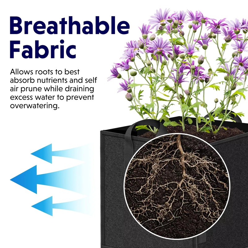 iPower 5-Pack 7 Gallon Square Grow Bags Vegetable/Flow