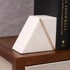 Cork & Mill Marble Book Ends for Shelves, Decorative Bookends