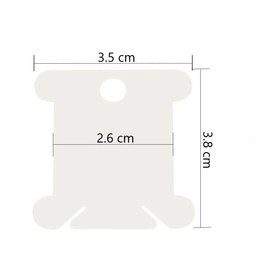 AKORD 120 Pcs White Plastic Floss Bobbins Set Embroidery Thread Bobbins and 260 Pcs Blank Stickers