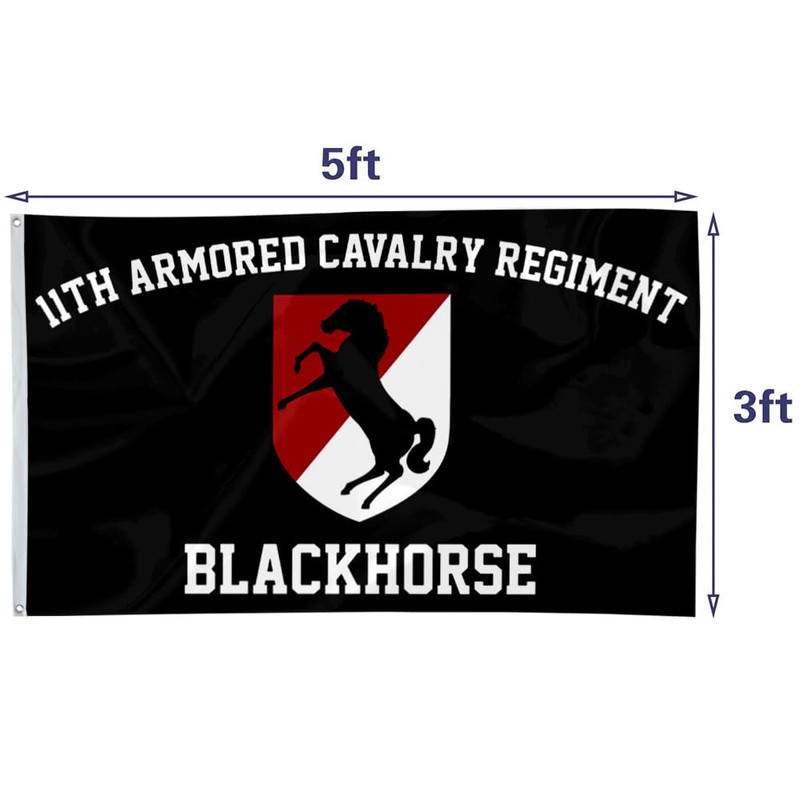 11th Armored Calvary Regiment Flag Blackhorse Flag Banner 3x5Feet Outdoor