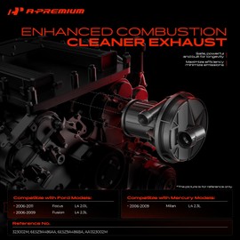 A-Premium Secondary Air Injection Smog Pump Compatible with Ford Fusion 2006-2009 2.3L, Focus 2006-2011 2.0L & Mercury Milan 2006-2009 2.3L