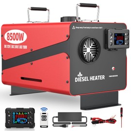8500W Diesel Heater, 12V/24V/110V All-in-One Portable Parking Space Heater with Remote & LCD Monitor Control, Quick Warm-up Low Noise for RV, Trailer, Van, Truck, Boat, Garage, Tent,Home