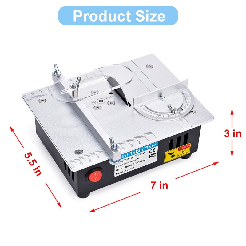 [TIMILAND] Mini Multi-Functional Table Saw S6【Cutter Speed、Angle、0-1/2inch hight Adjustable】with seven