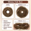 TANJET Messy Bun Hair Piece #Honey Brown 100% Real Human