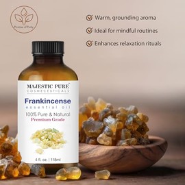 MAJESTIC PURE Aceite esencial de incienso de grado terapéutico, aceite puro y natural de alta calidad, 4 onzas líquidas
