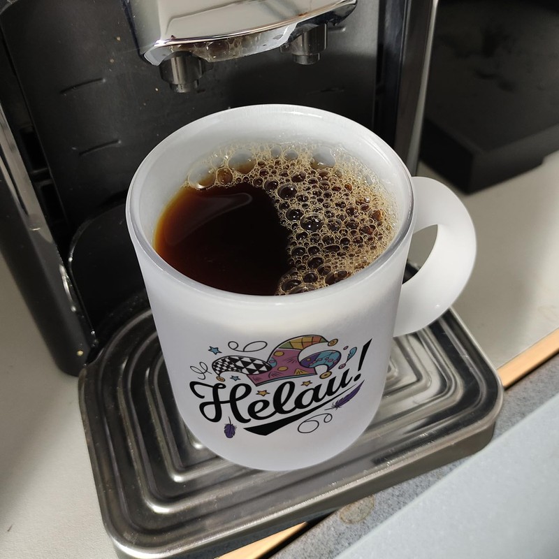 Karneval Glas Tasse mit Helau Narrenhut Lustiger Tassen-Spruch für Karnevalsliebhaber