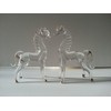 Set of 2 Blown Glass Horse Figurine 3.5"h