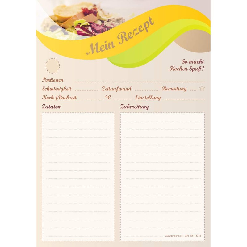 PRICARO Balance Recipe Pad A5 Pack of 3