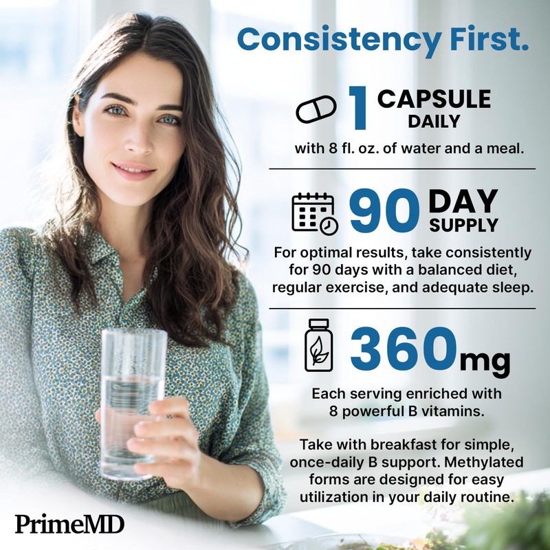 Methylated B Complex with Methylfolate and B12 Methylcobalamin 1000 mcg
