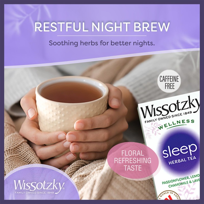 Wissotzky Herbal Wellness Sleep Tea, 20 Teabags | Soothing &