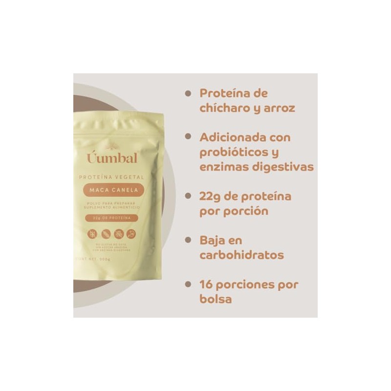 Proteína Vegetal Maca Canela 500g | Sin Azúcar | Enzimas