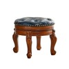 ZIRKOOON Solid Wood Foot Stool Round Ottoman Mid-Century Footrest Sofa