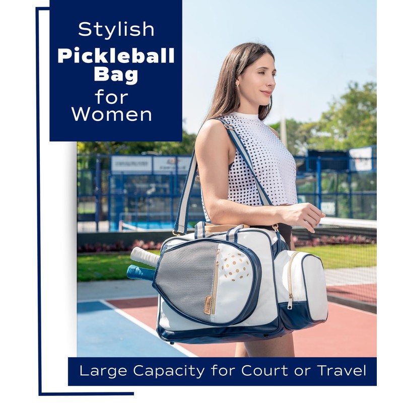 Net & Style Pickleball Bag Women Stylish Tote Large Capacity