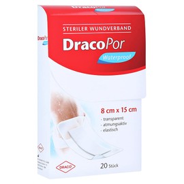DRACOPOR Waterproof Wound Dressing 8 x 15 cm Sterile Pack of 20