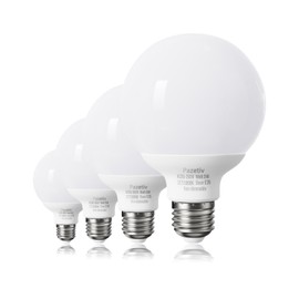 Pazetiv 4 Pack Daylight LED Globe Light Bulbs for Bathroom, 120V 60 watt Equivalent, E26 Medium Base, Non-Dimmable Vanity Light Bulbs Round, 5000K Bright G25 LED Bulb Over Mirror