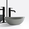 Dolonm Bathroom Vessel Sink, Concrete Vessel Bathroom Sink in Grey
