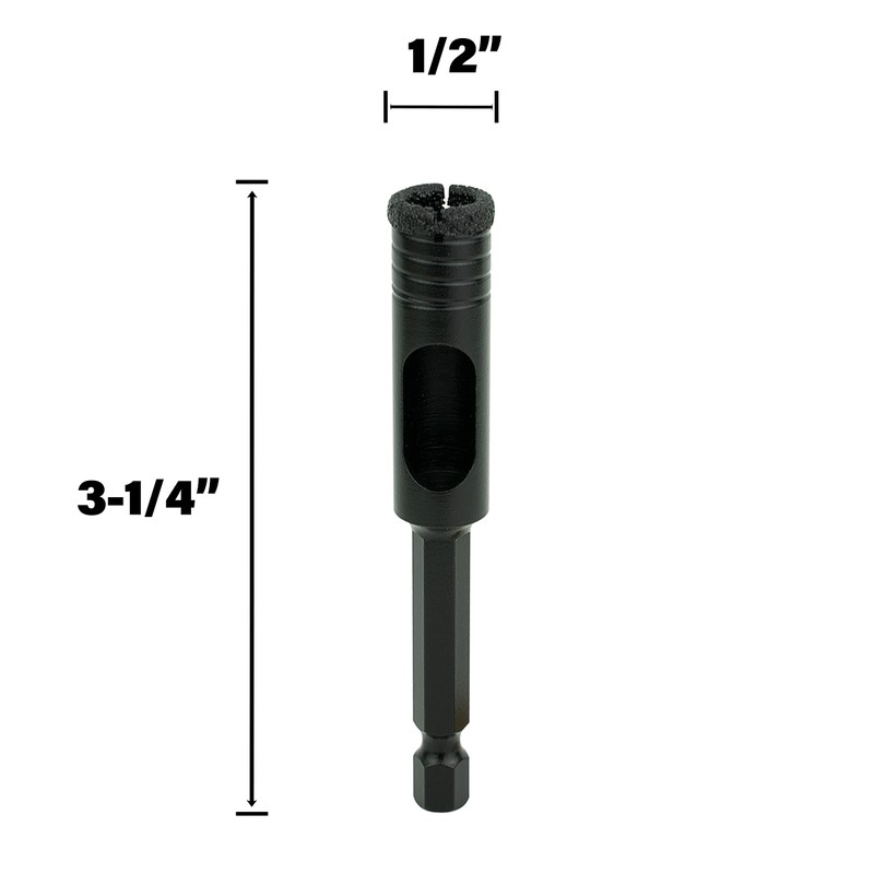 Sabre Tools 1/2 Inch Diamond Hole Saw, Hex Shank, One