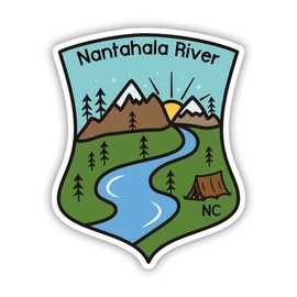 Squiddy Nantahala River Kayak Rafting North Carolina - Vinyl Sticker for Car, Laptop, Notebook (5" high)