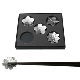Noseku 501716 Chopstick Rest - Hanabana - 5 Pieces (100% Tin)