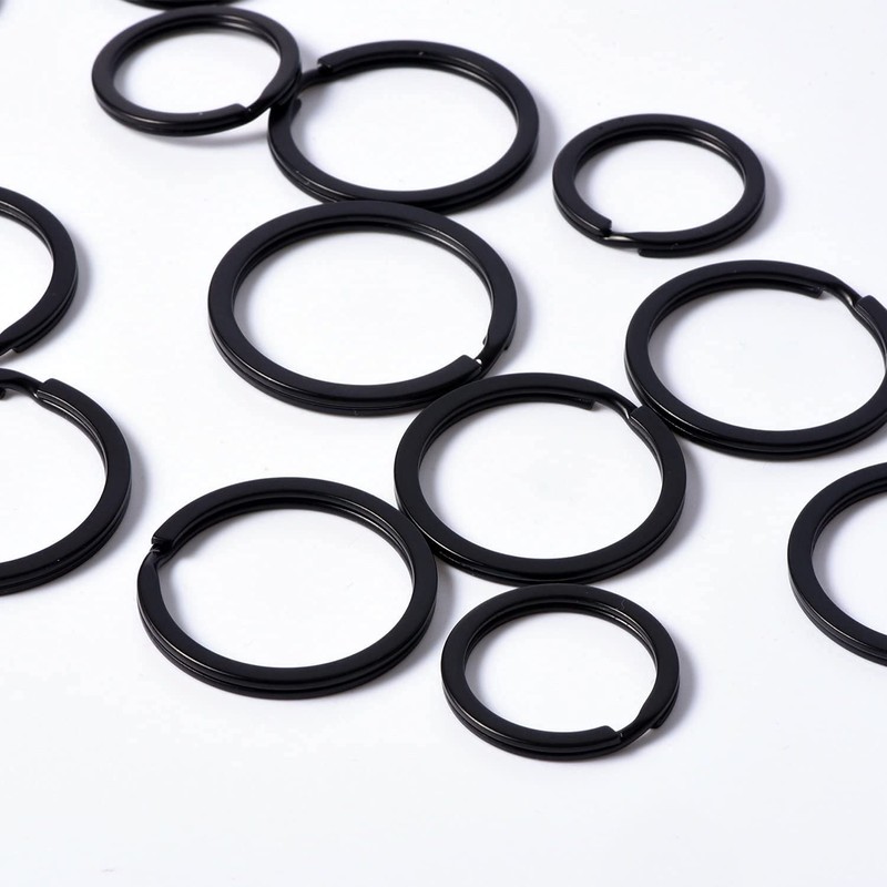 30 Pieces Flat Key Rings Metal Keychain Rings Split Keyrings