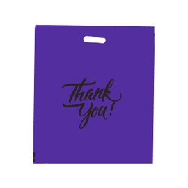 Infinite Pack Infinite Pack Purple 12"x15" (500pcs) Thank You Merchandise Bags, Die Cut Handles, Reusable Plastic Bags
