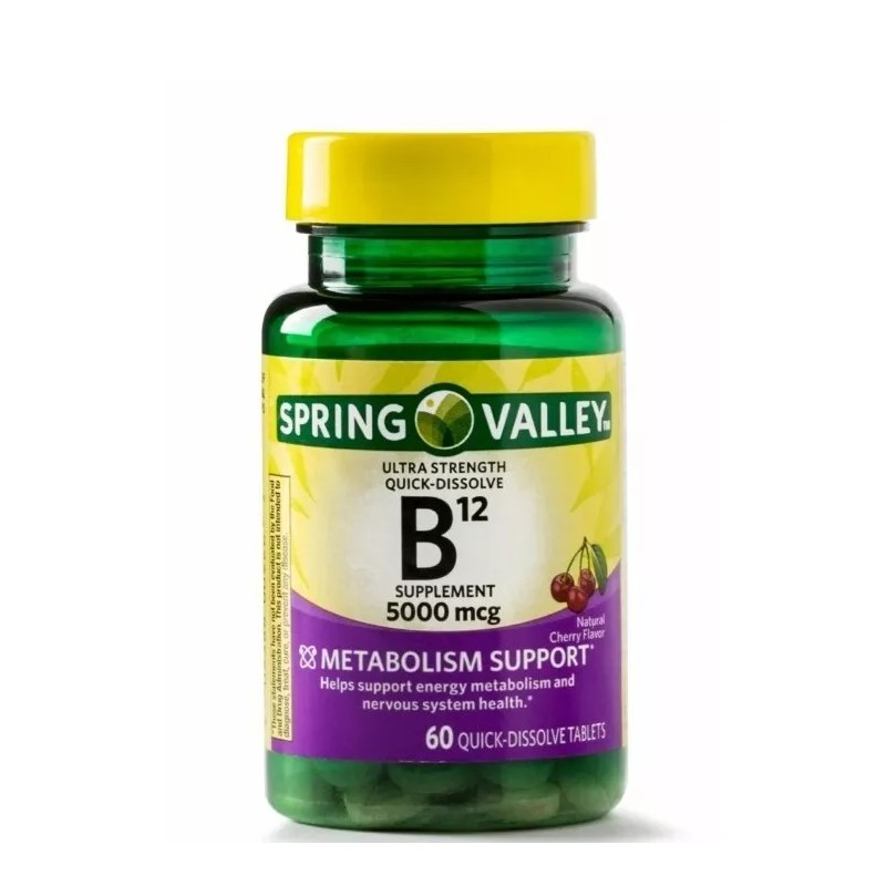 Spring Valley Vitamin B12 Quick Dissolve Tablets, 5000 Mcg, 60
