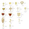 64pcs Gold Nail Charms Set with Gold Cross, Hearts, Rose,