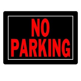 HILLMAN 840145 No Parking Sign, Black and Red Aluminum Metal, 10x14 Inches 1-Sign
