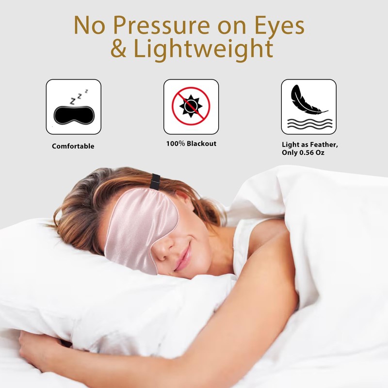 JroyJoy 4 Pack Super Soft Silk Sleep Mask for Side