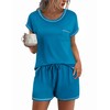 Ekouaer Womens Pajama Sets 2 Piece Soft Short Sleeve Top