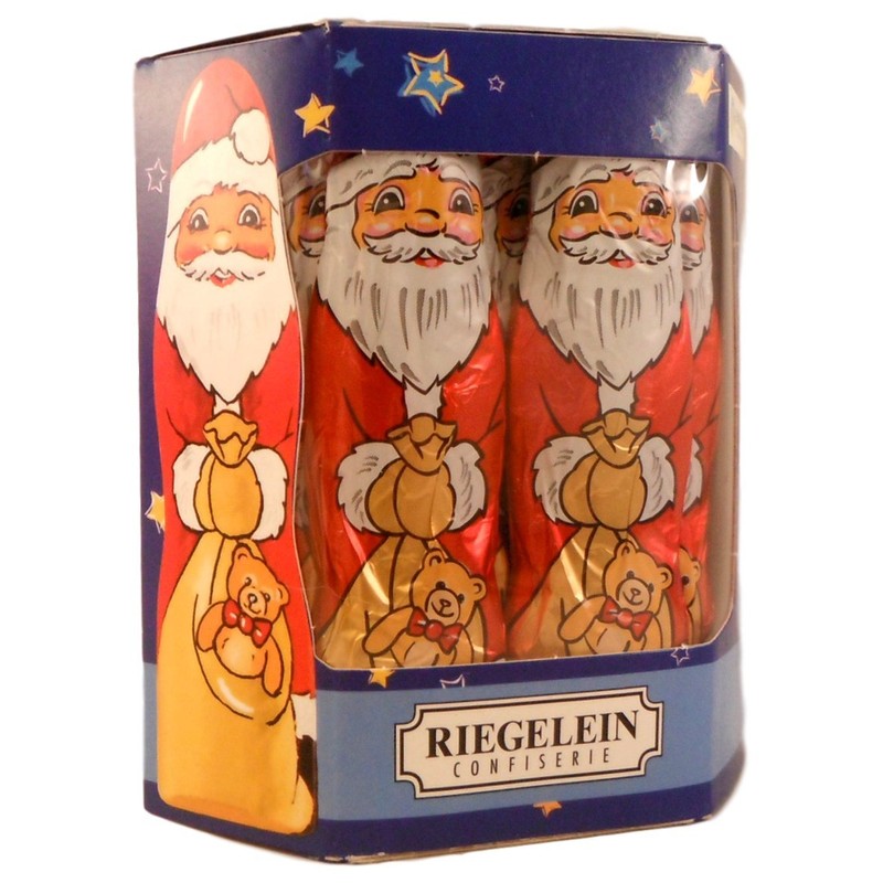 Riegelein Santa Solid Milk Chocolate, 10 Piece Pack