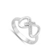 Clear CZ Cross Infinity Love Knot Promise Ring Sterling Silver